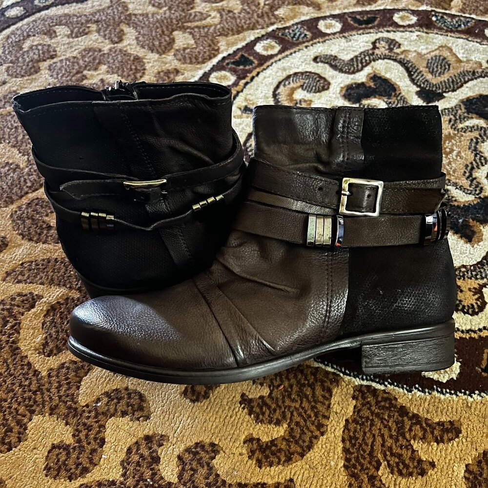 Miz Mooz Scarborough Brown Ankle Boots